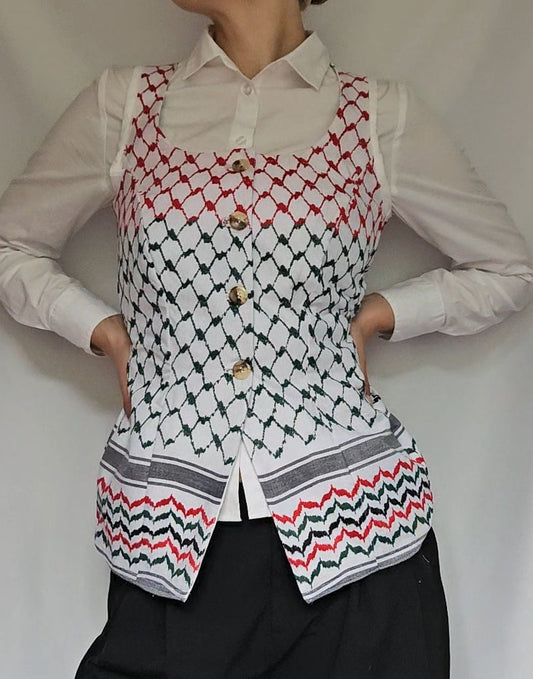 long keffiyeh vest