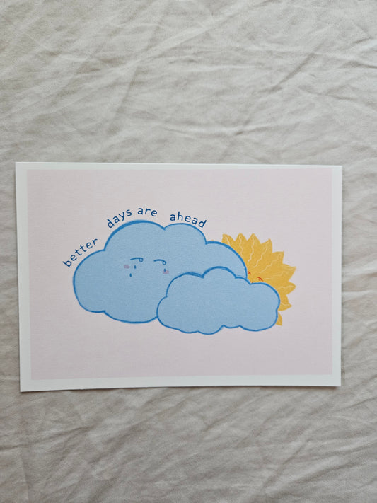 postcard "better days are ahead"