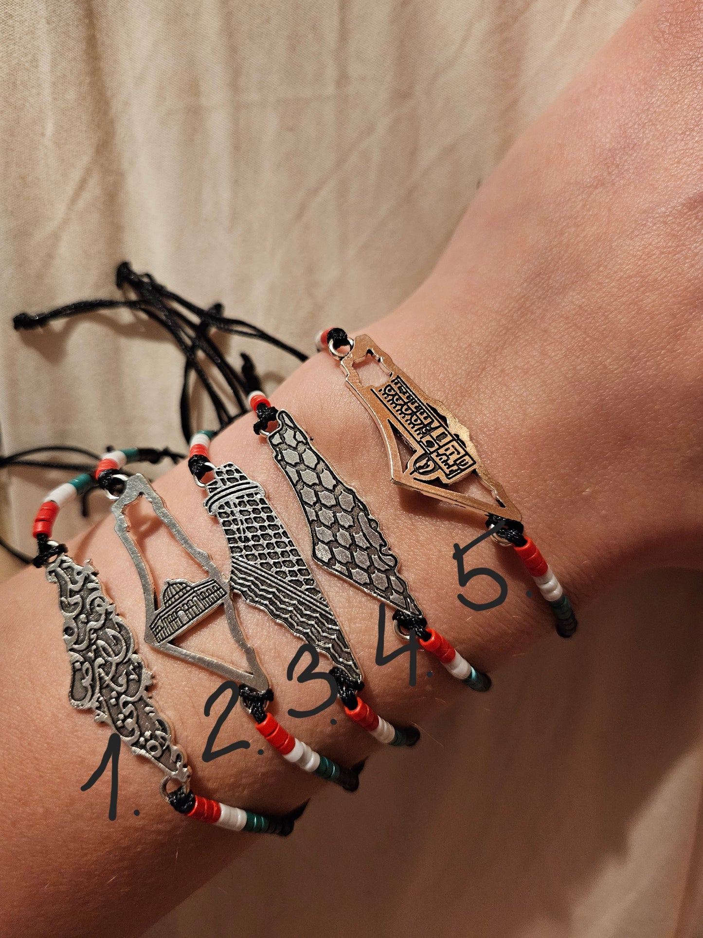 friendship beads bracelet palestine map