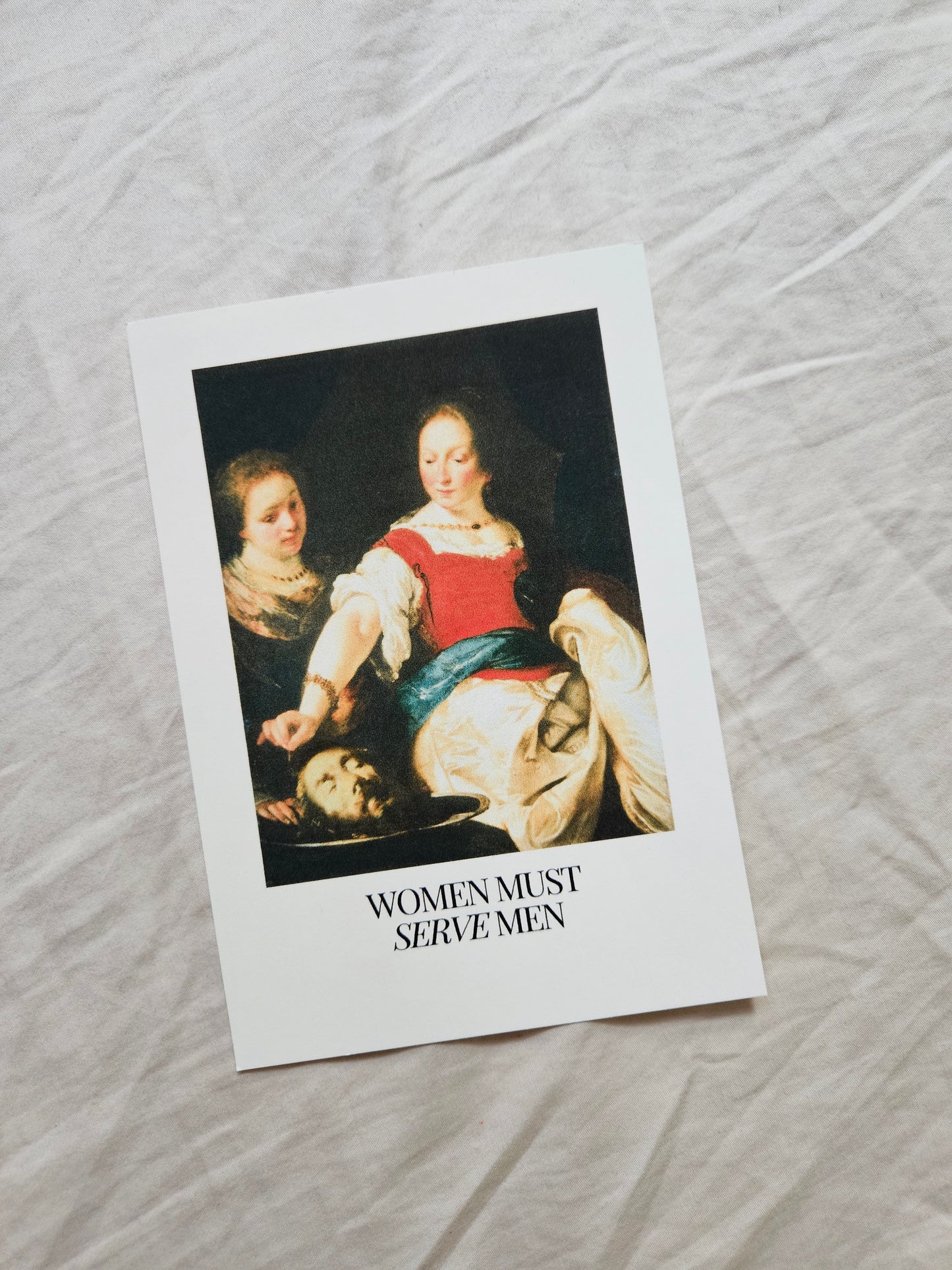 print "women must serve men"