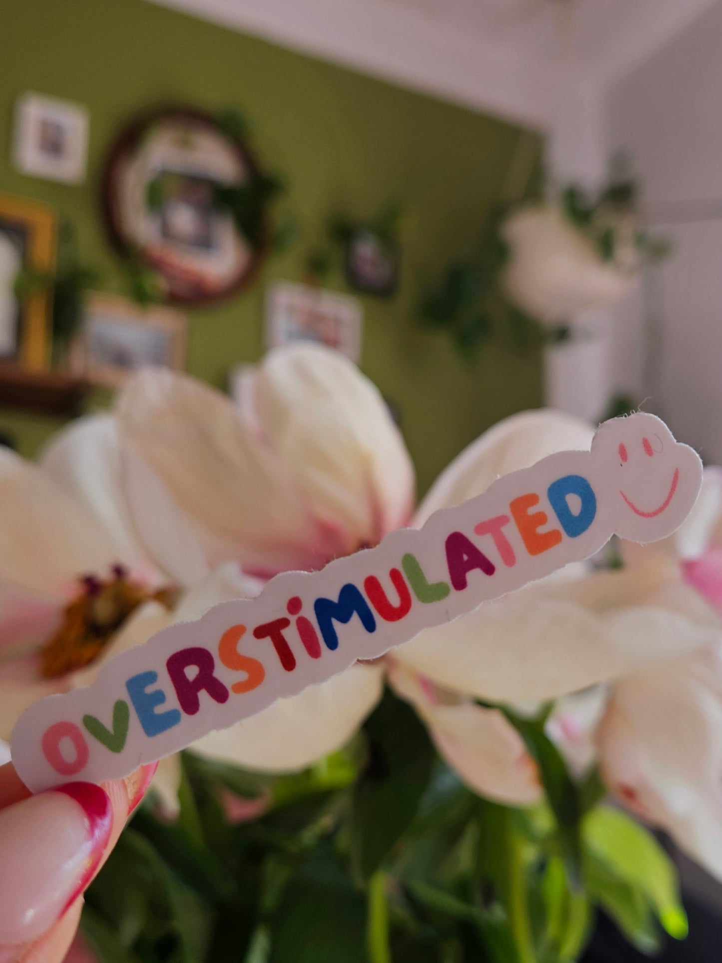 overwhelmed 🙃 colourful sticker