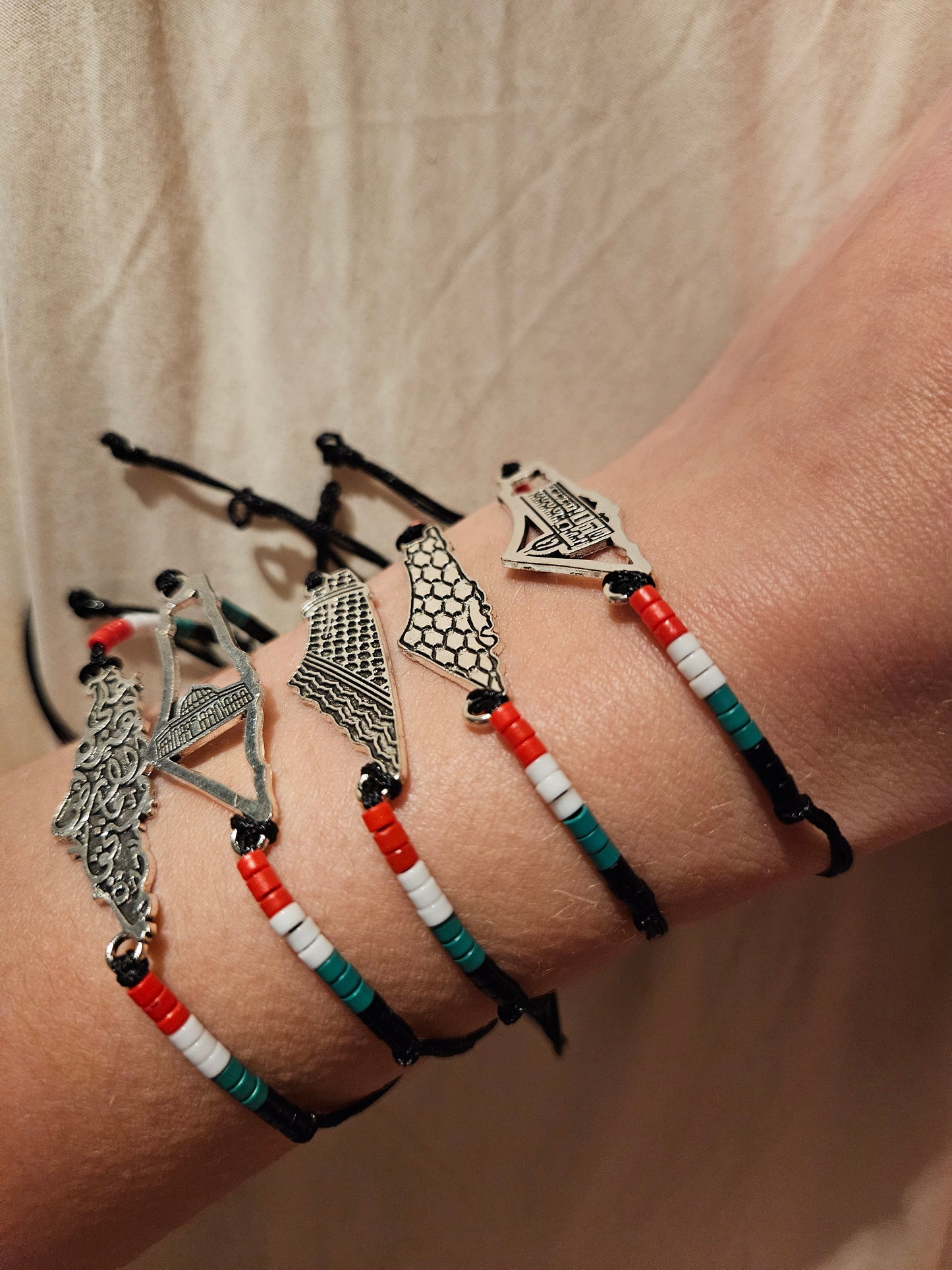 friendship beads bracelet palestine map