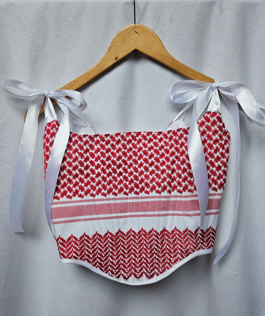 handmade corset - red shemagh