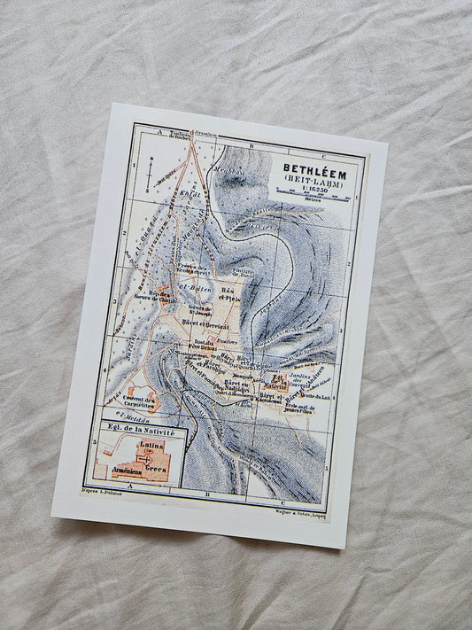 print of map "historic bethléem"