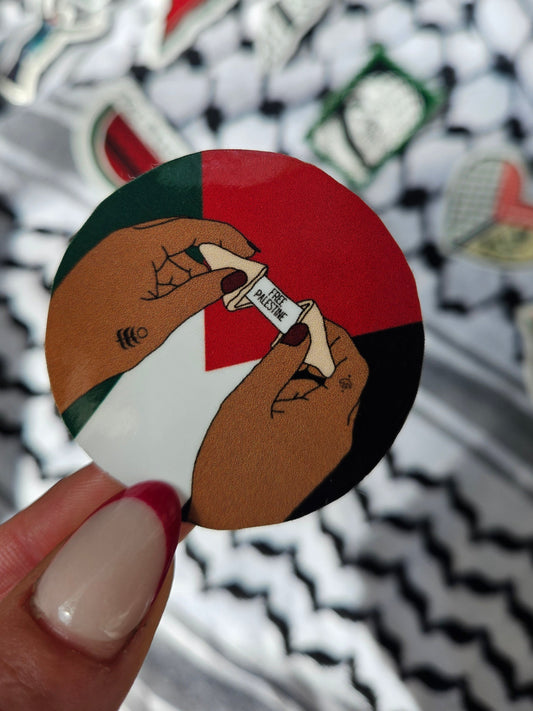 sticker "free palestine fortune cookie"