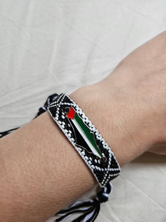 woven bracelet with palestine map