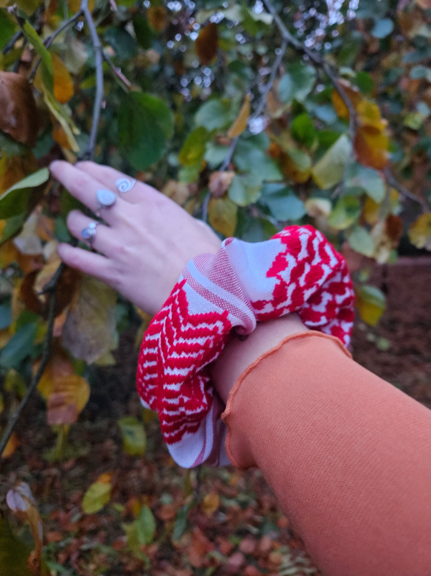 red keffiyeh scrunchie