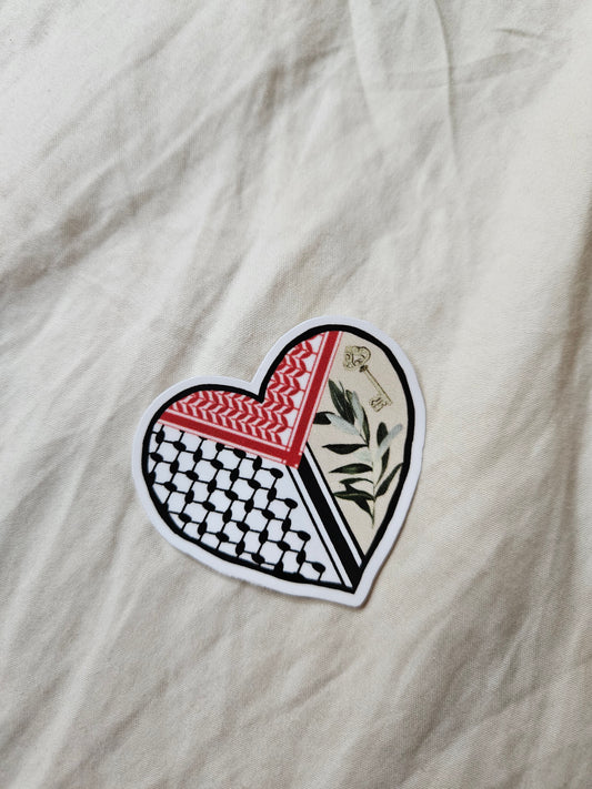 Palestine heart sticker