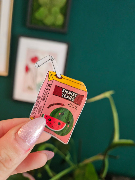 Juice box tears sticker