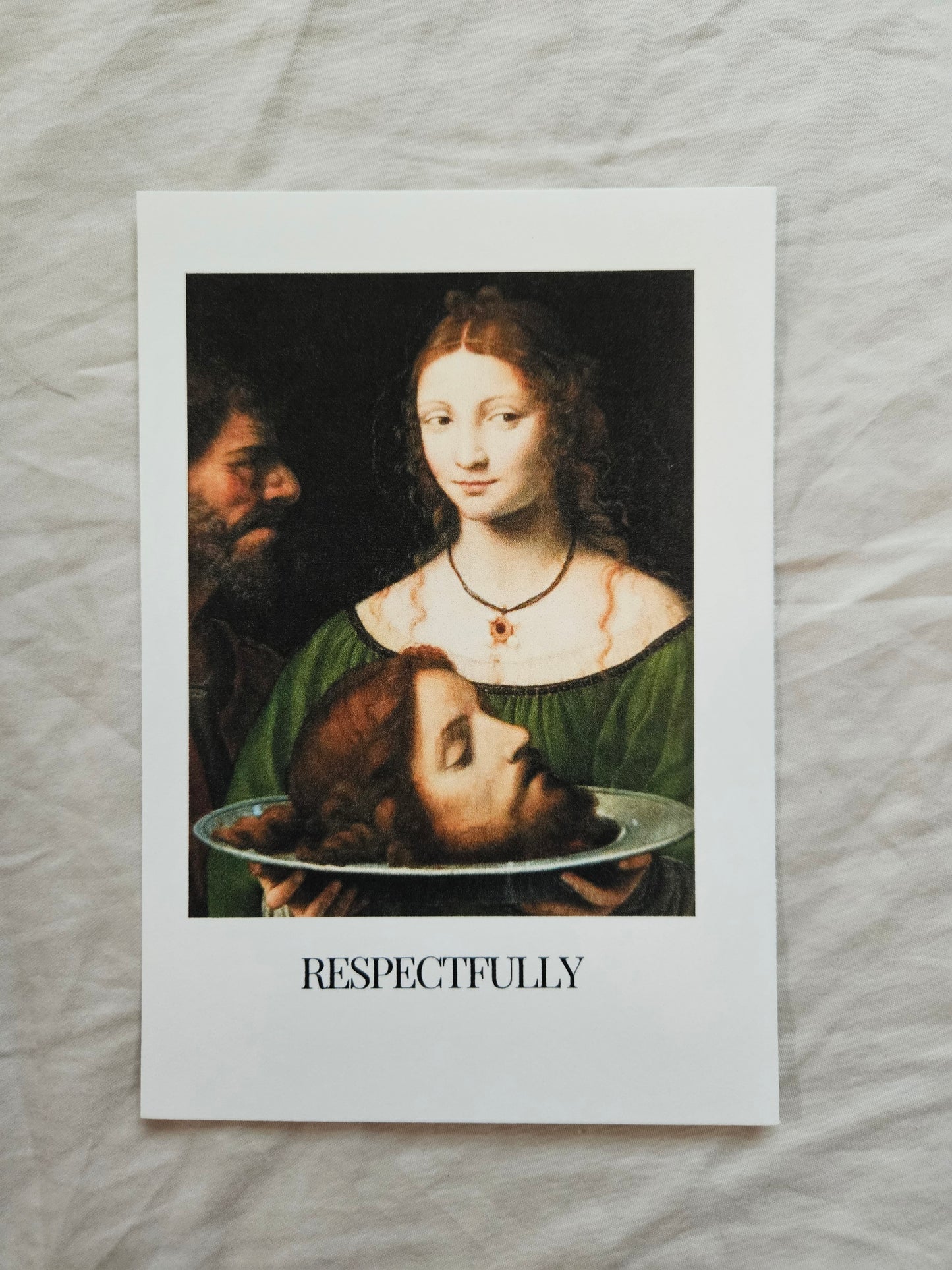postcard "respectfully"