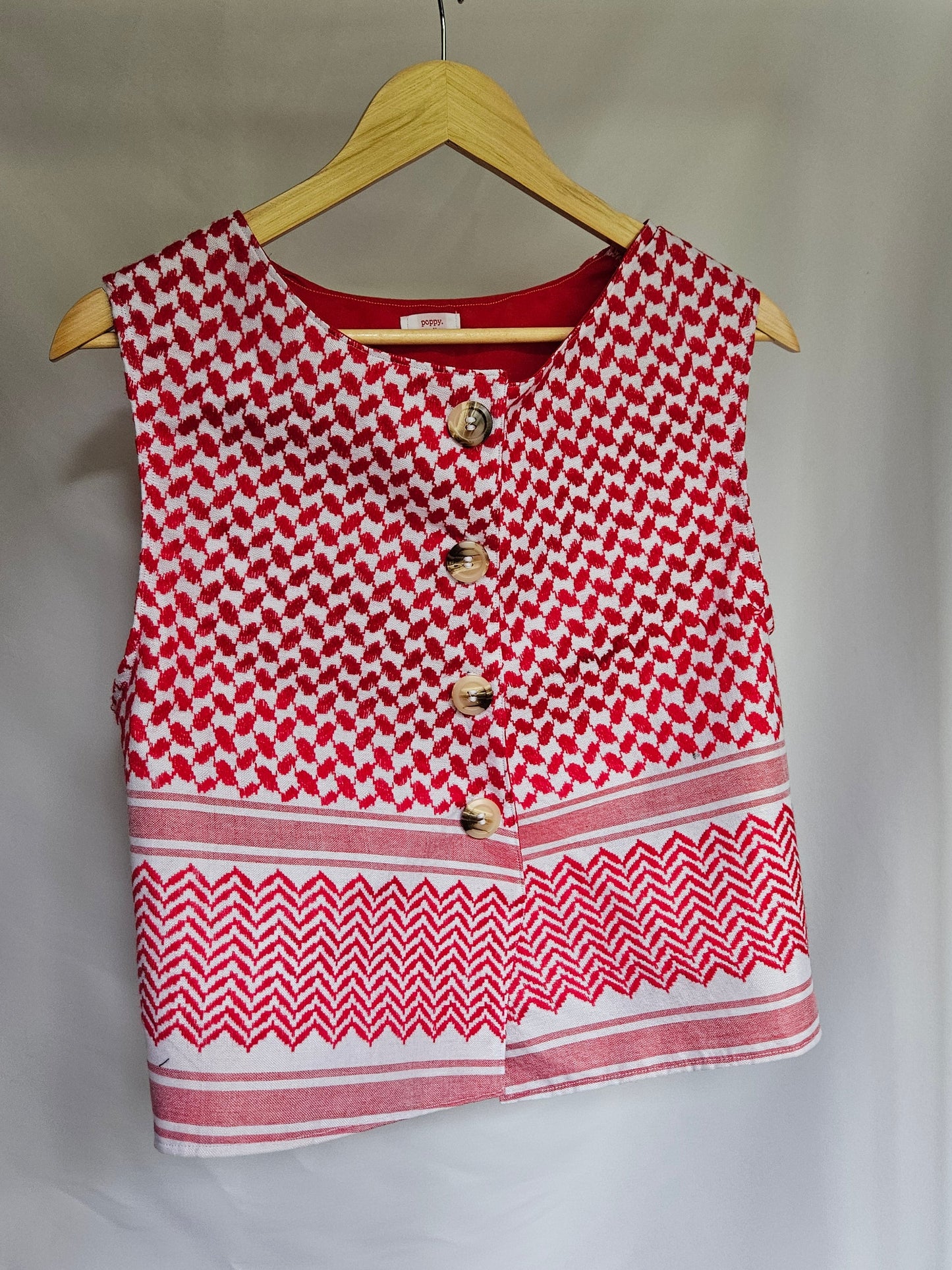 keffiyeh vest - red shemagh