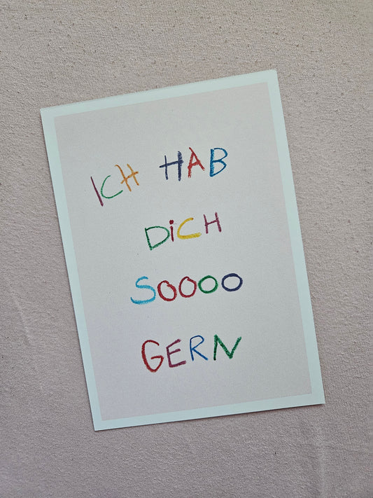 postcard "ich hab dich sooo"