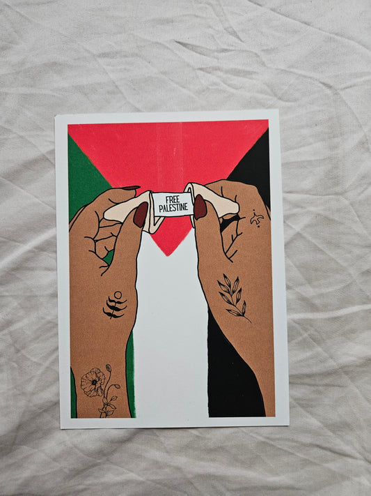 postcard "palestine fortune cookie"