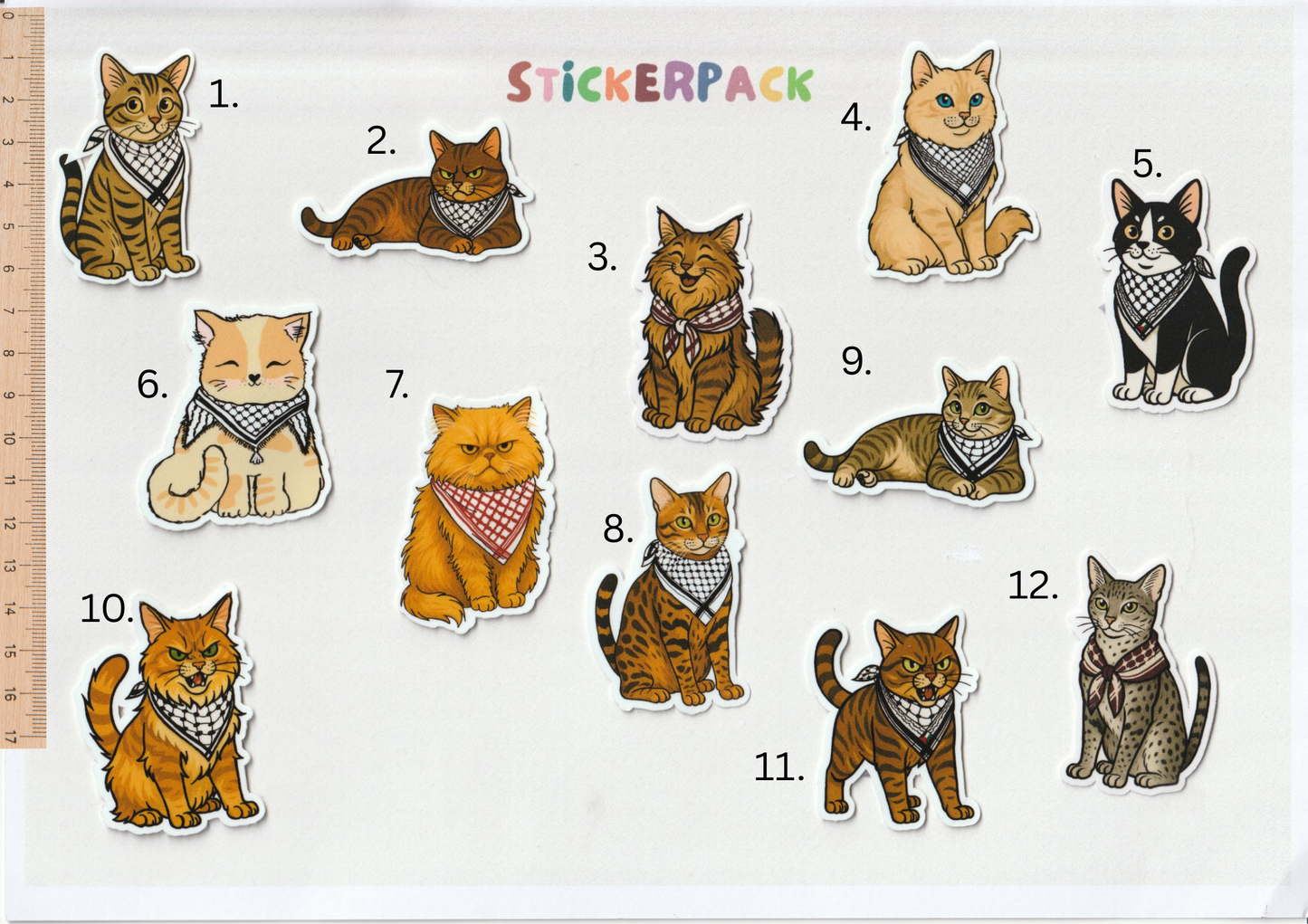 stickerpack "cats for palestine"