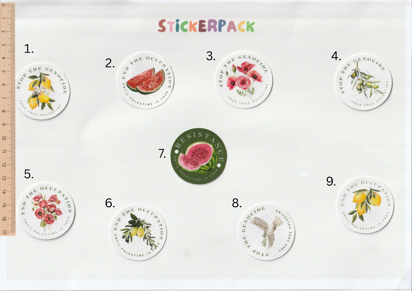 stickerpack "palestine circle variety"